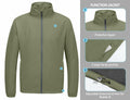 Little Donkey Andy Men's Windbreaker Jacket Lightweight Water-resistant Sage XL