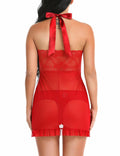 Ababoon Women Lingerie Sexy Babydoll Lace Chemise Nightwear, Dark Red S