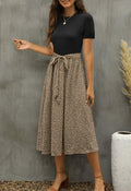 Zattcas Ribbed Midi Dress Black Women's Work Teacher Sleeve Size S