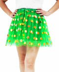 DMLBC Women's Green Polka Dot Tulle Tutu Skirt Ballet Costume Dress-Up - Size L