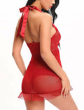 Ababoon Women Lingerie Sexy Babydoll Lace Chemise Nightwear, Dark Red S
