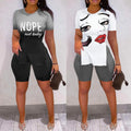 MRSYVES 2PC White Pullover & Leggings Set Short Sleeve Size S