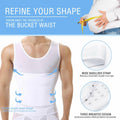 NonEcho Mens Body Shaper Slimming Vest Tummy Control Compression Top Black - XXL