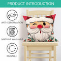 Fjfz Christmas Santa Mrs Claus Throw Pillow Covers 20x20 Green Set of 4