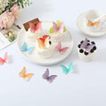 THJ 48Pcs Edible Wafer Paper Butterflies Cake Decoration Mix Color
