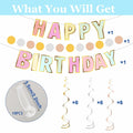 Pastel Happy Birthday Banner Macaron Garland 18pcs Rainbow Colors Decor