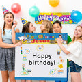 Outus Happy Birthday Jesus Banner Backdrop Christmas Nativity 6x6 ft