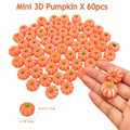 M2cbridge Halloween Resin Candy Corn Mini Ghost Pumpkin Charms 3D 60pcs