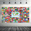 Maitys World Flags Banner Country Flags Backdrop with Brass Grommets