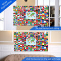 Maitys World Flags Banner Country Flags Backdrop with Brass Grommets