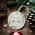First Christmas as Mr and Mrs Ornament 2024 Ceramic Hanging 2.9"