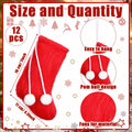 Shinymoon 12 Pcs 7" Faux Fur Christmas Stockings Red Small Furry Xmas Decor