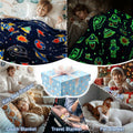 Boulou Glow in The Dark Galaxy Space Blanket Star Planet Decor 50x60