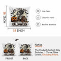 Nogrit Halloween Pillow Cover 18x18 Gothic Plaid Skeleton Pumpkin Black