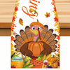 Happy Thanksgiving Turkey Table Runner Oxford 70.86x13.77in Pumpkin Maple
