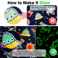 Boulou Glow in The Dark Galaxy Space Blanket Star Planet Decor 50x60