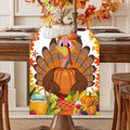 Happy Thanksgiving Turkey Table Runner Oxford 70.86x13.77in Pumpkin Maple
