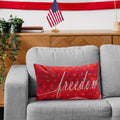 Freedom Patriotic 4th of July USA Stripes Pillow Cover 20x12