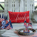 Freedom Patriotic 4th of July USA Stripes Pillow Cover 20x12