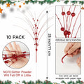 28in 10PCS Artificial Glitter Stem Christmas Ornaments DIY Decor