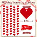 60Pcs Hanging Hearts Red Garland Valentines Day Decoration String