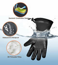 TOURGO Heated Leather Gloves Black Size S