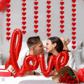 60Pcs Hanging Hearts Red Garland Valentines Day Decoration String