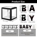Onteftshop Baby Boxes Letters Party Decorations Clear Black 4 Count