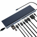 BOVONO USB C Docking Station 12-in-1 Dual 4K HDMI 87W PD USB for Laptop