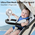Lerat Portable Stroller Fan Flexible Tripod 3 Speeds Rechargeable White