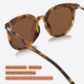 livho Polarized Retro Round Sunglasses Women Oversized Black
