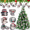 Syhood Vintage Wooden Christmas Ornaments 24 Pcs Snowman Santa Elk Bear