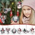 Syhood Vintage Wooden Christmas Ornaments 24 Pcs Snowman Santa Elk Bear