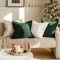 EMEMA Corduroy Boho Throw Pillow Covers 16x16 Olive Green Pack of 2