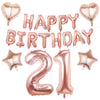 Rose Gold Happy Birthday Balloons Banner 16 Inch Mylar Foil 21st Party