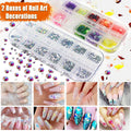 JOYJULY Nail Art Brushes Kit with Rhinestones Stickers Glitters Multi