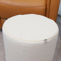 Flower Pouf Ottoman Full Foam 18x15 Inch Ivory Black Floor Pouf