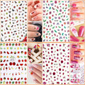 JOYJULY Nail Art Brushes Kit with Rhinestones Stickers Glitters Multi