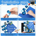 Knitgrip Graduation Cap Decoration Kit 98 Pc Blue Faux Flowers Butterfly