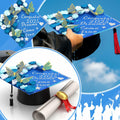 Knitgrip Graduation Cap Decoration Kit 98 Pc Blue Faux Flowers Butterfly