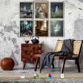 HD WOOD CRAFT Halloween Ghost Wall Art Prints Vintage Posters Unframed