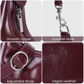 JQWSVE Crescent Shoulder Bag Women Glossy Leather Crossbody Black