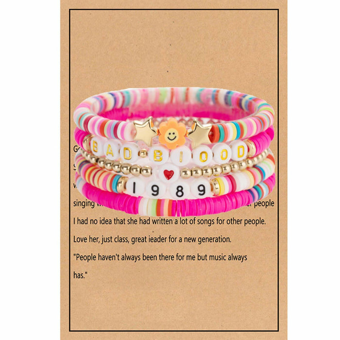Taylo Sweet 5Pcs Beaded Friendship Bracelets for Women Multi Color