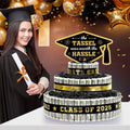 3 Tier Black Gold Graduation Cap Cake Party Decor Gifts Class of 2025