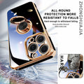 ZHONGHUAJIA iPhone 15 Pro Max Case 360° Rotatable Ring Holder Pink