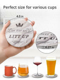White Elephant Marble Ceramic Drink Coasters Set of 8 with Holder