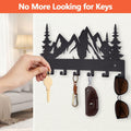 FIPUTE Metal Wall Key Holder with 7 Hooks Black Organizer Rack