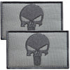Bluyellow Tactical Skull Embroidered Patches Gray 3x2in 2pcs Set