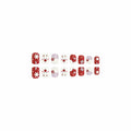 24 Pcs Christmas Press On Nails Short Square Red Acrylic False Nails