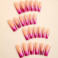 RIICFDD Fall Press On Nails Long Square Haze Blue 24 Pcs